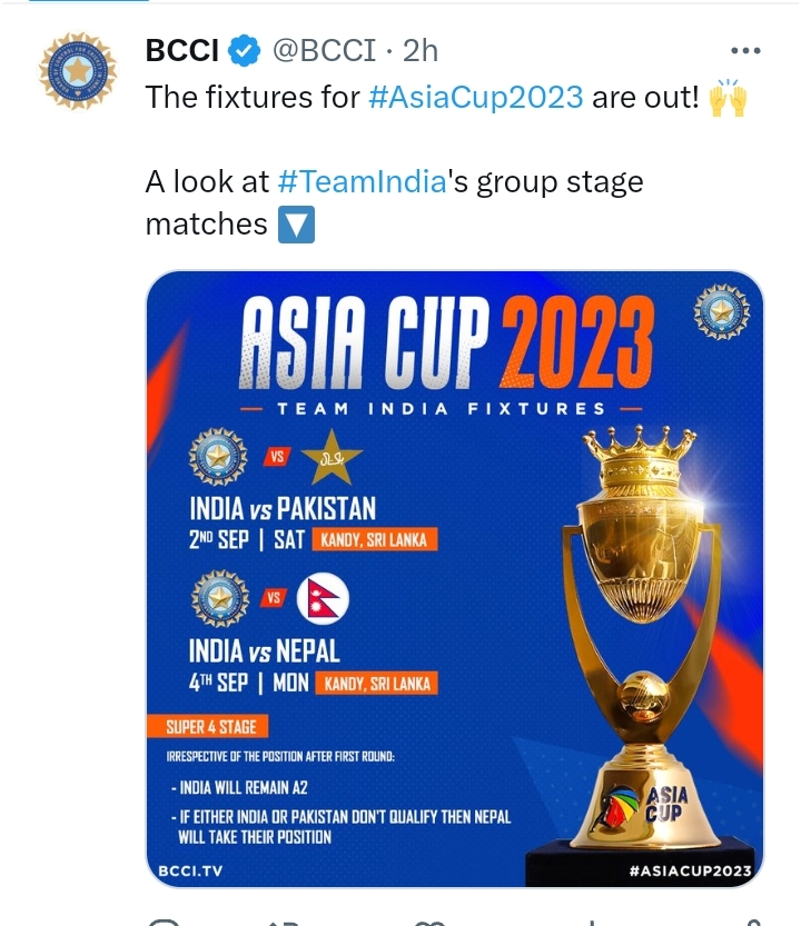Asia Cup Schedule 2023
